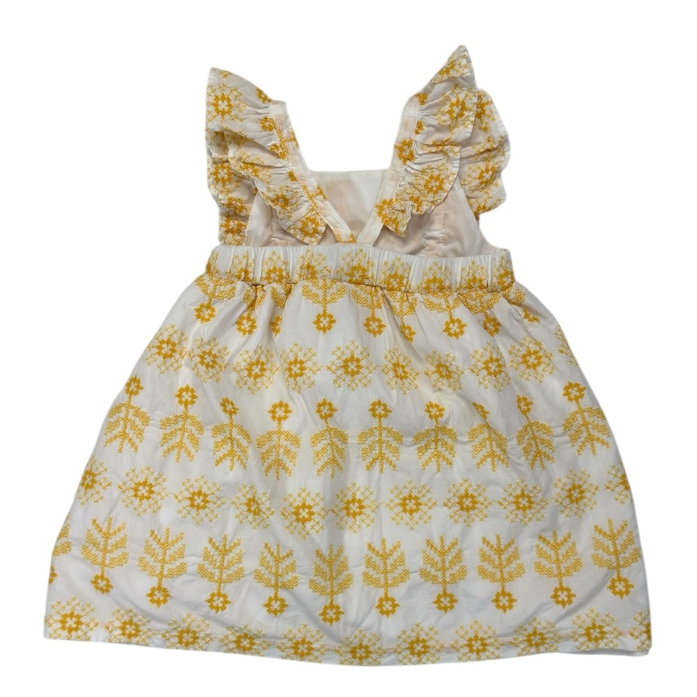 Bonnie Jean Embroidered Ruffle Easter Sun Dress Kids 3T White Yellow Boho Summer - Picture 6 of 11